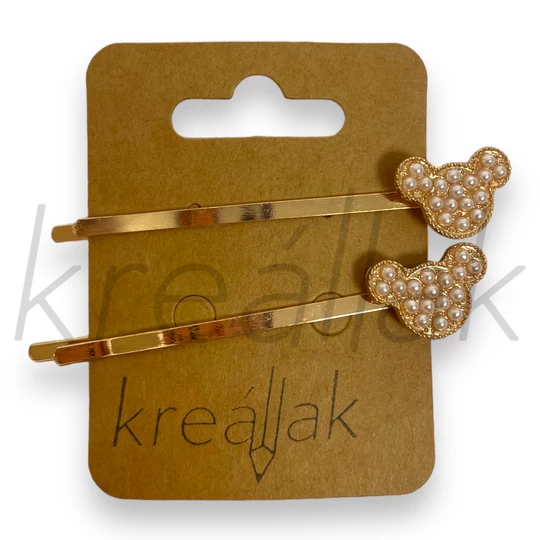 Hajcsat - Mickey egér arany csat szett