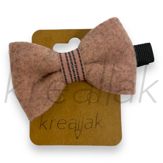 Hajcsipesz - Púder színű masnis hajcsipesz