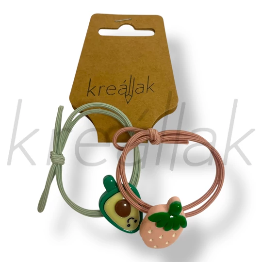 Avokádó,eper hajgumi szett 