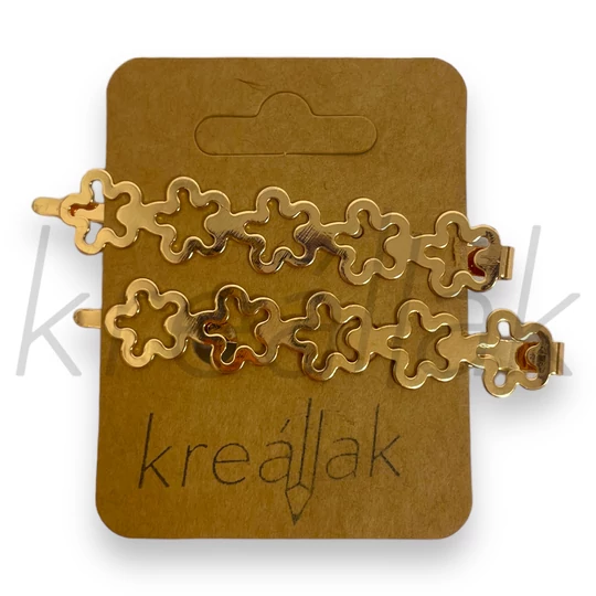 Hajcsat - Arany színű virágos hajcsat szett