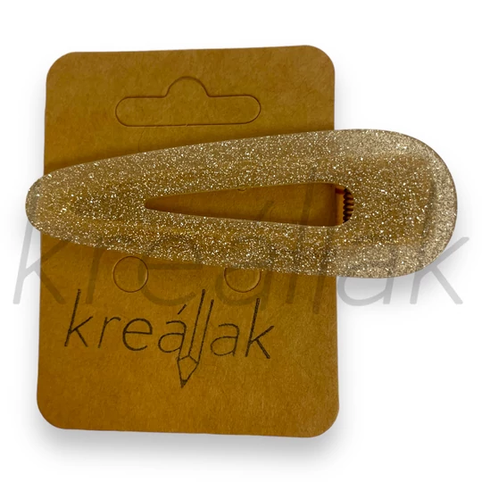Hajcsipesz - Csillogós arany plasztik hajcsat