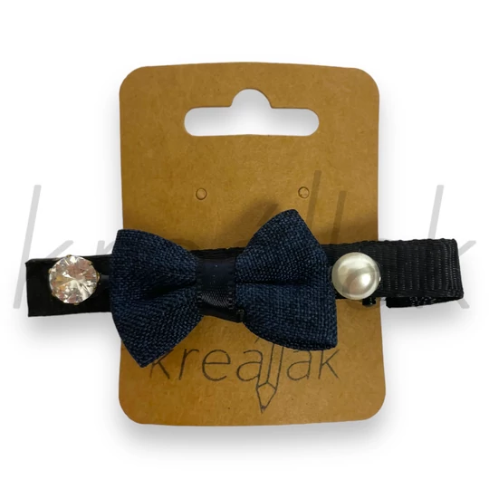 Hajcsipesz - Sötétkék kis masnis hajcsipesz