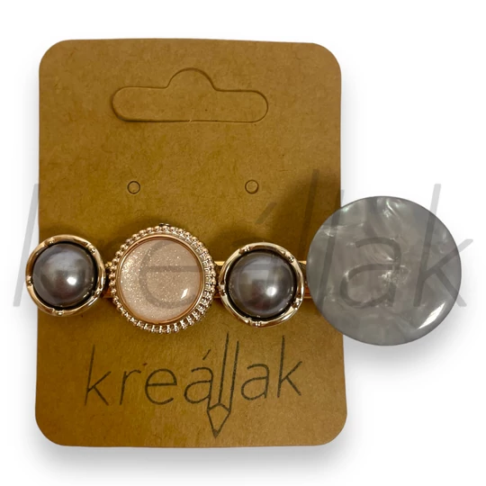 Hajcsipesz - Szürke köves ,díszes hajcsipesz