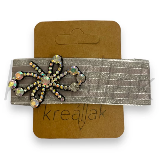 Hajcsat - Szürke csíkos csillógos hajcsat