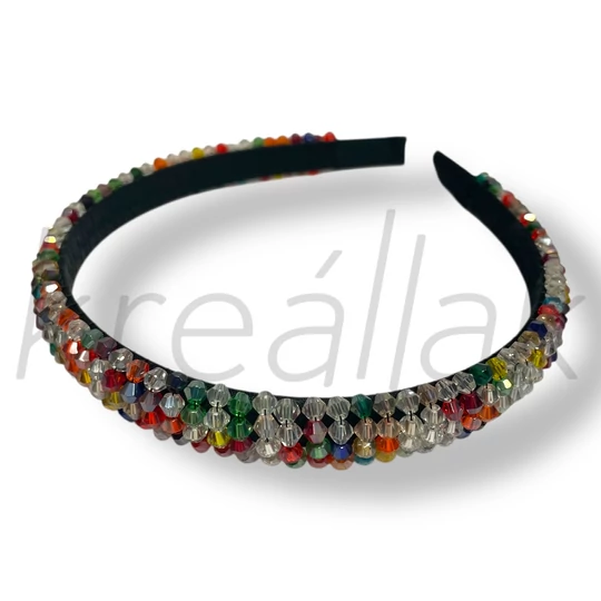 Színes köves fekete hajpánt