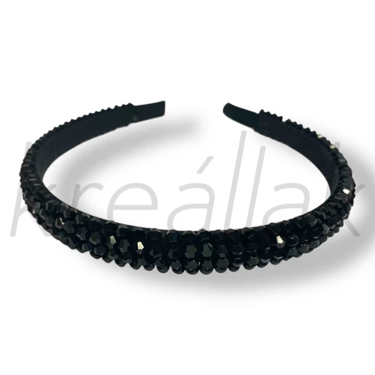 Fekete köves hajpánt 