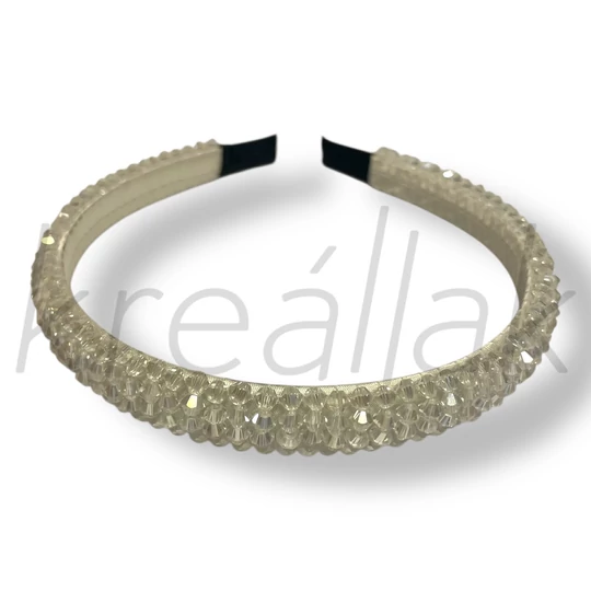 Áttetsző gyöngyös hajpánt 