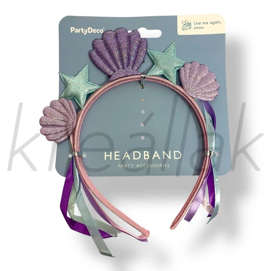 Kagylós sellő hajpánt lila 