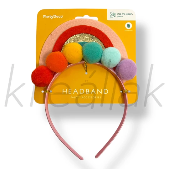 Szivárványos pink hajpánt