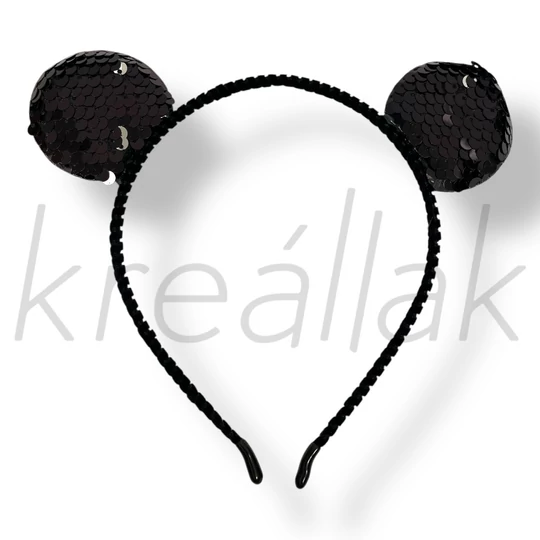 Fekete flitteres bársony hajpánt 