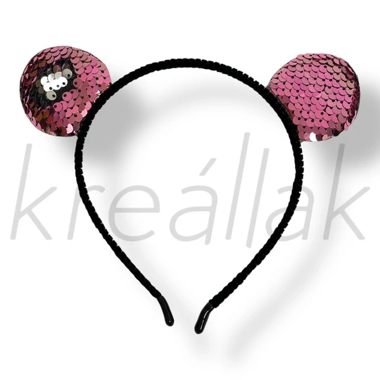 Rózsaszín flitteres hajpánt 