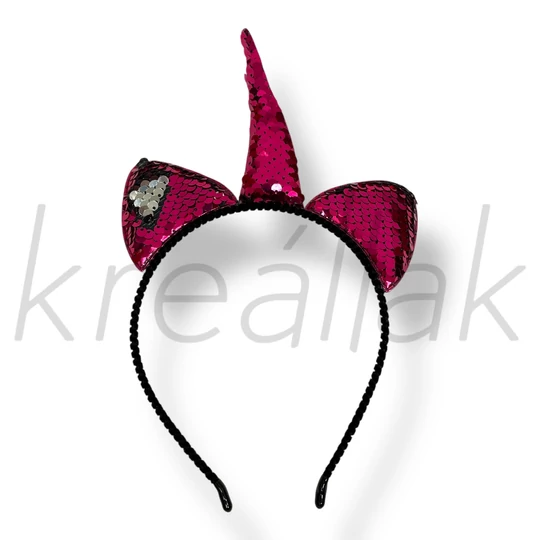 PInk flitteres unikornis hajpánt 