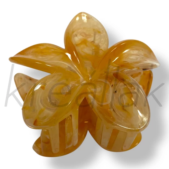 Sárga márványos virág hajcsat 