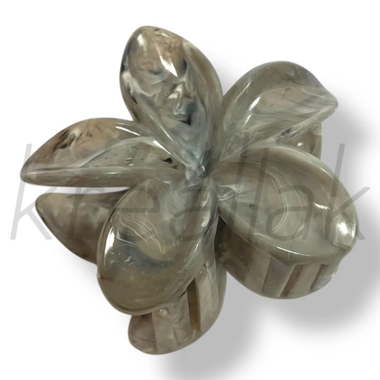 Szürke márványos virág hajcsat 