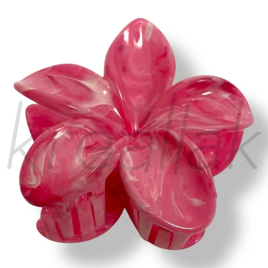 Pink márványos virág hajcsat 