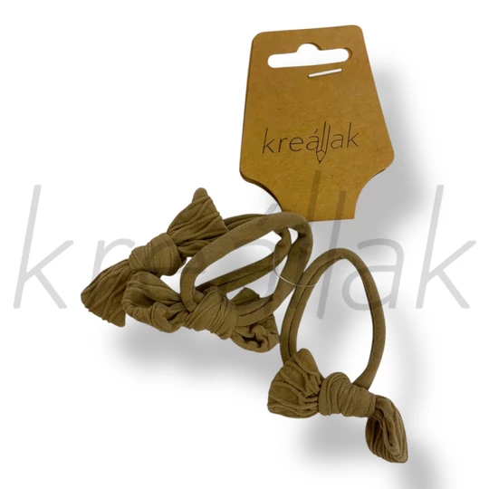 Sötét bézs masni hajgumi szett 