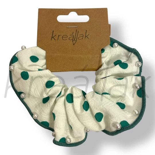 Zöld pöttyös hajgumi 