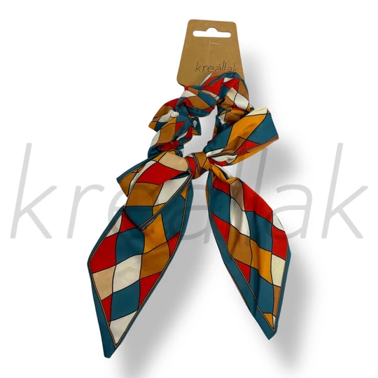 Színes kockás masni hajgumi