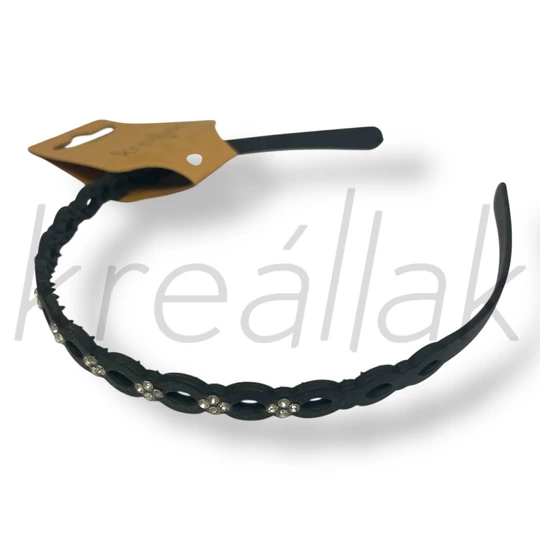 Fekete strasszos hajpánt 