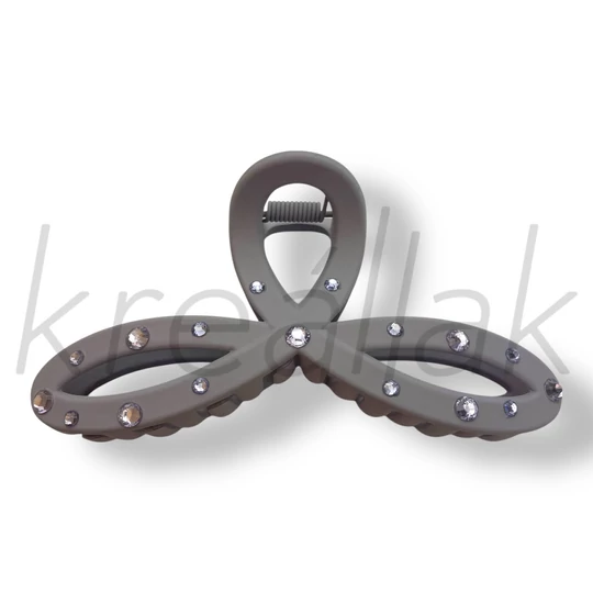 Szürke köves masni hajcsat 