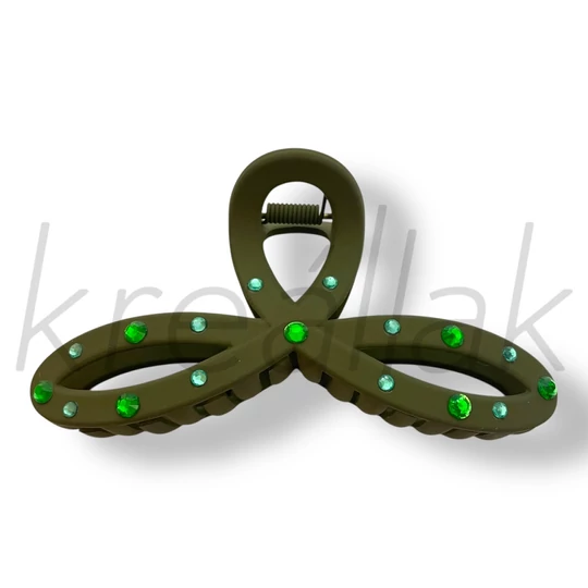 Zöld köves masni hajcsat