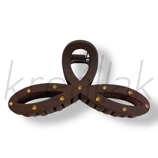 Sötétbarna köves masni hajcsat 