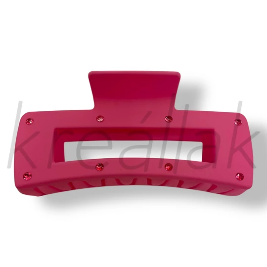 Pink köves téglalap hajcsat 