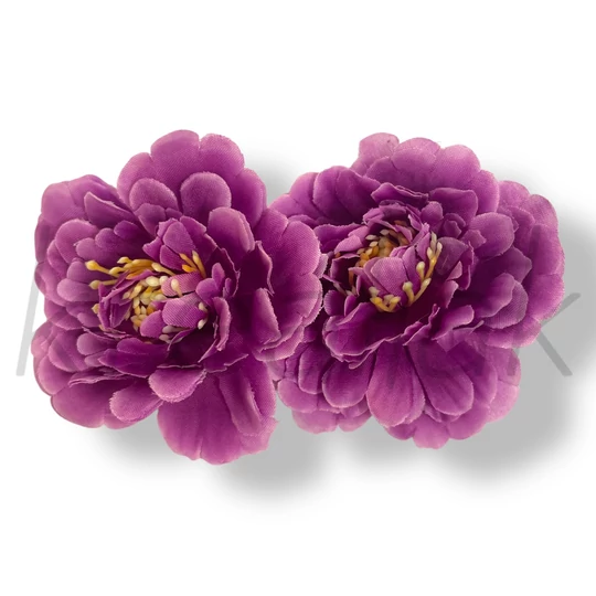 Lila virág hajcsipesz és kitűző