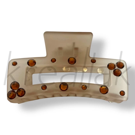 Barna köves átlátszó hajcsat