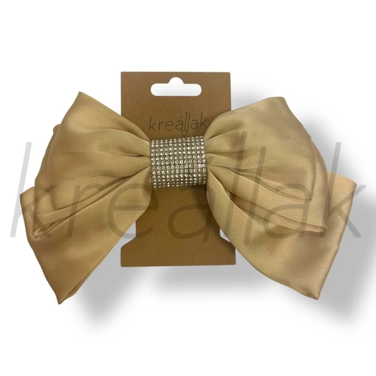 Bézs szatén masni hajcsat