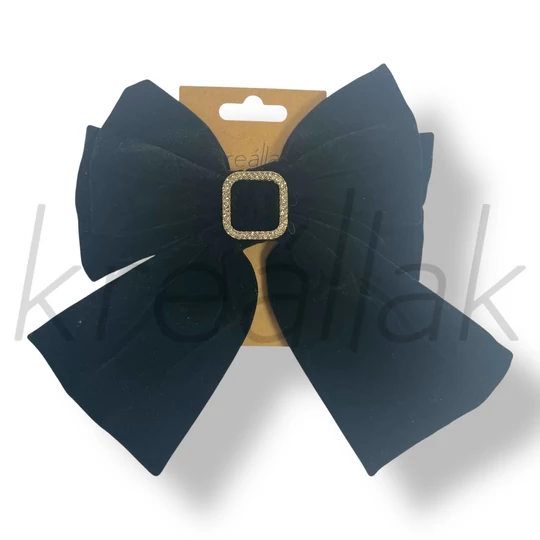 Fekete bársony masni hajcsat