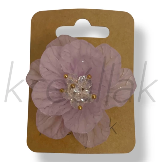 Lila plasztik virág hajcsipesz 