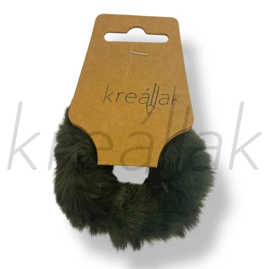 Sötétzöld szőr hajgumi