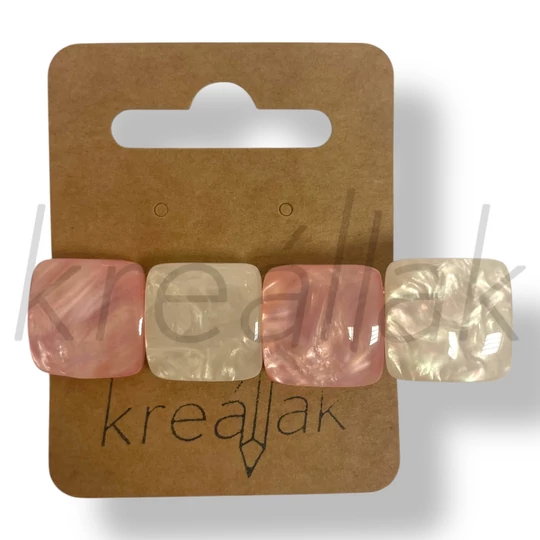 Rózsaszín kocka hajcsipesz