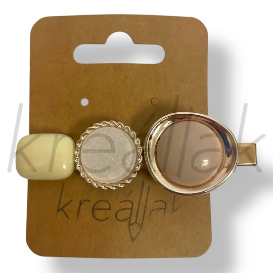 Törtfehér körös hajcsipesz