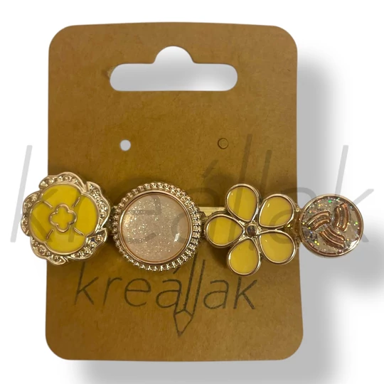 Sárga virágos hajcsipesz 