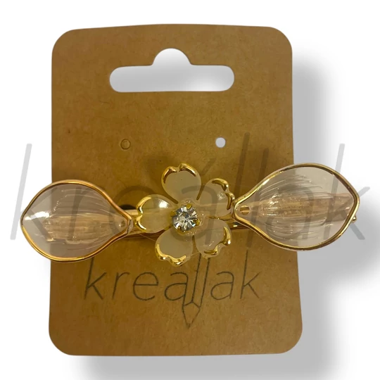 Átlátszó virágos hajcsipesz