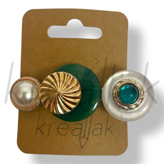 Zöld körös gyöngyös hajcsipesz 