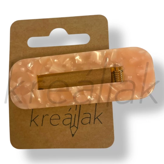 Rózsaszín plasztik mintás hajcsipesz 