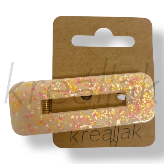 Rózsaszín fröcskölt mintás hajcsipesz 