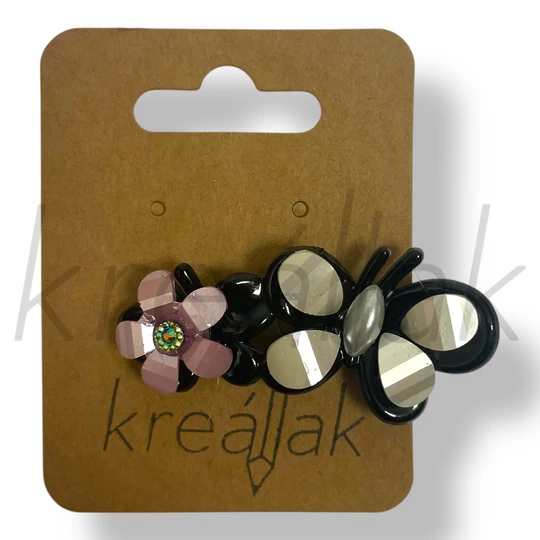 Lila virágos kagylós hajcsipesz