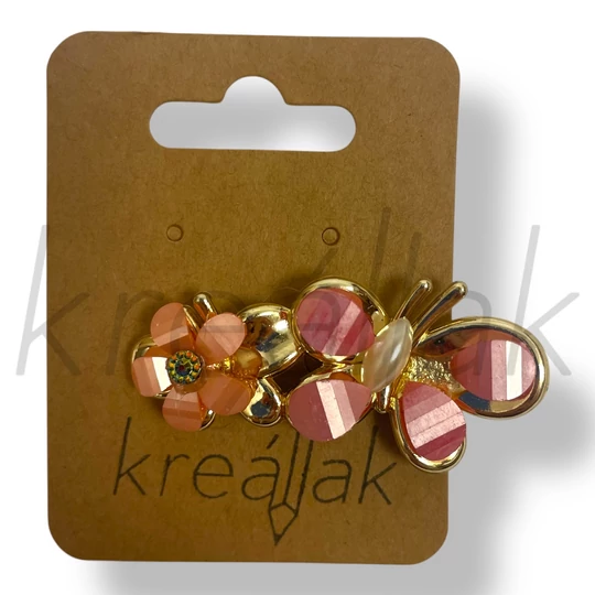 Rózsaszín lepkés hajcsipesz