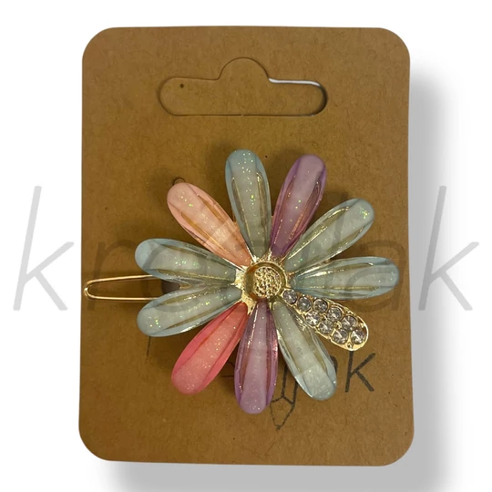 Színes virág hajcsat