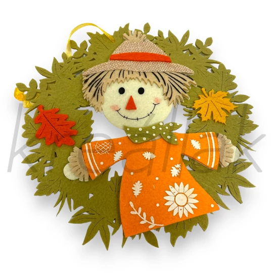 Madárijesztő filc ajtódísz