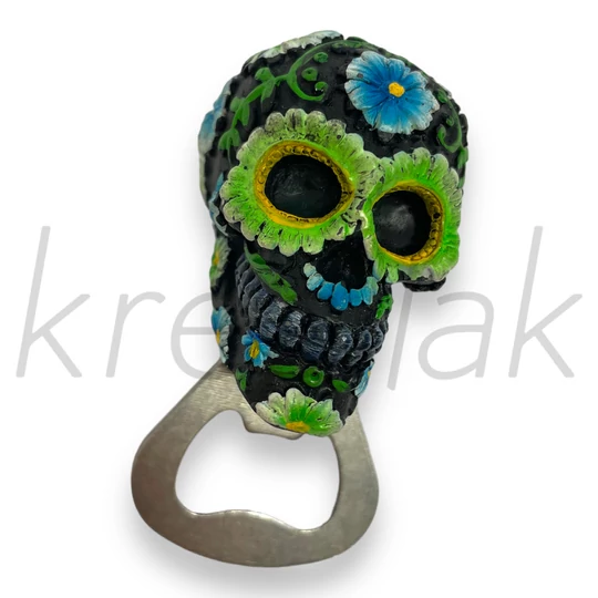 Zöld koponyás üvegnyitó