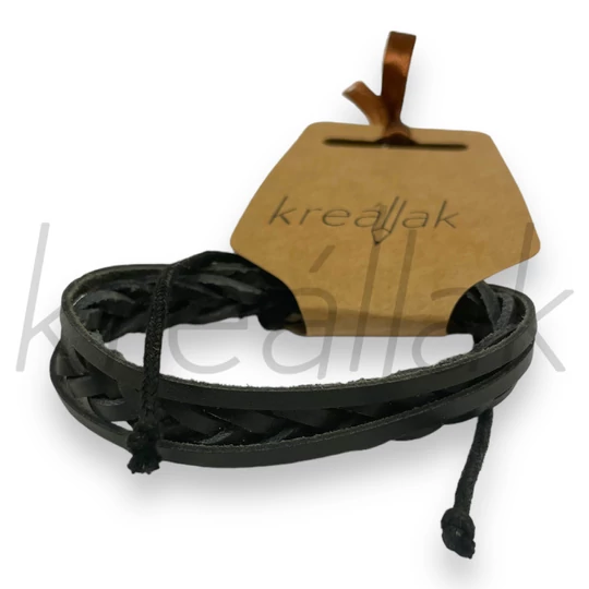 Karkötő - Fekete bőr karkötő