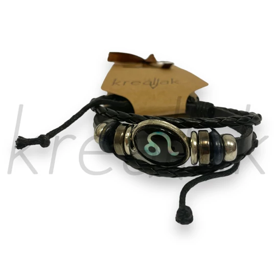 Karkötő - Üveglencsés karkötő Leo felirattal