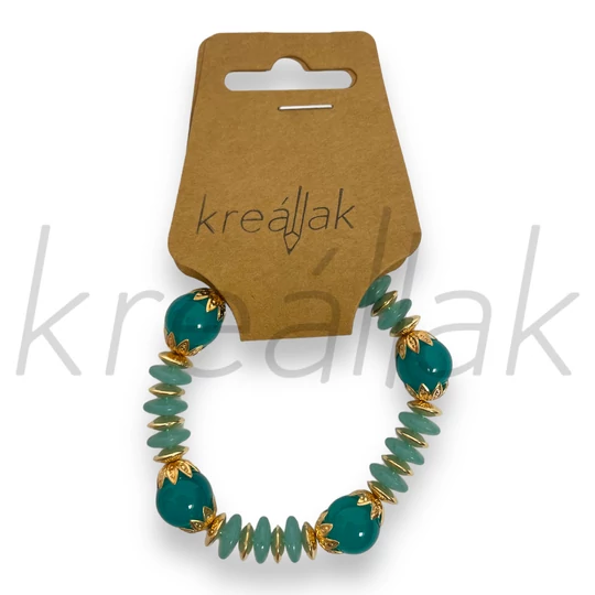 Karkötő - Türkízkék gyöngyös karkötő