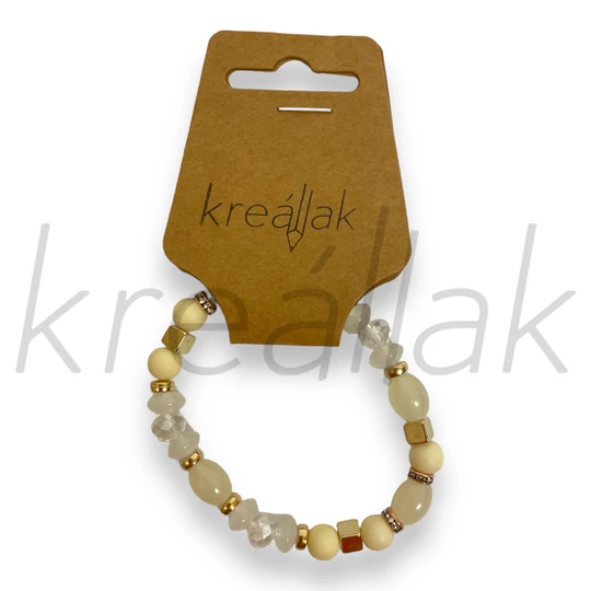 Karkötő - Törtfehér plasztik gyöngyös karkötő