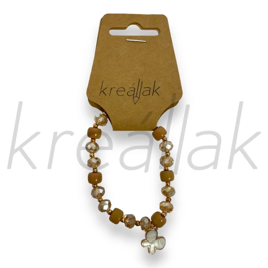 Karkötő - Bézs lepke medálos karkötő